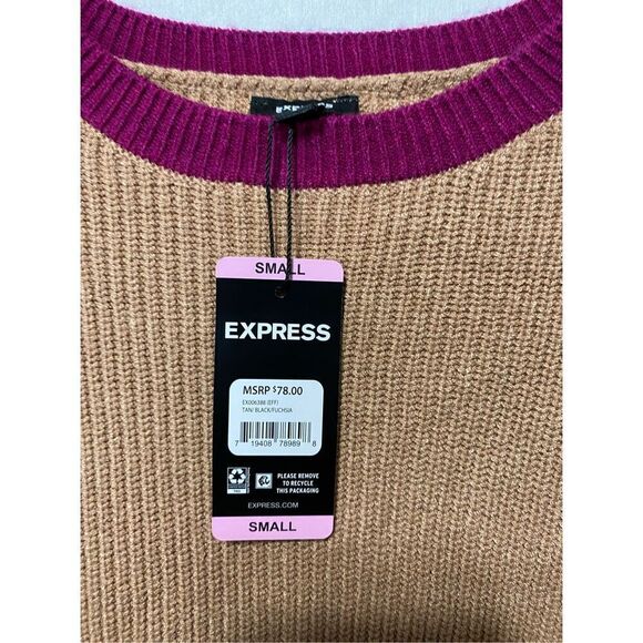 Express color block womens oversized sweater size S - Picture 9 of 10